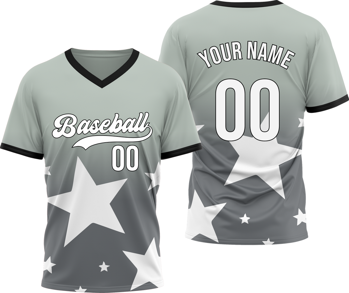 Custom Starlight Gradient Baseball Dark Grey Sports Jersey Personalized Uniform with Name &amp; Number