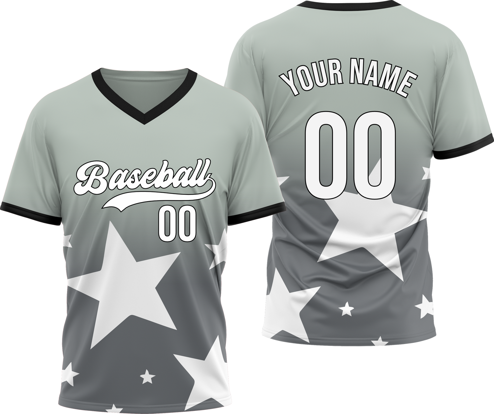 Custom Starlight Gradient Baseball Grey Sports Jersey Personalized Uniform with Name & Number