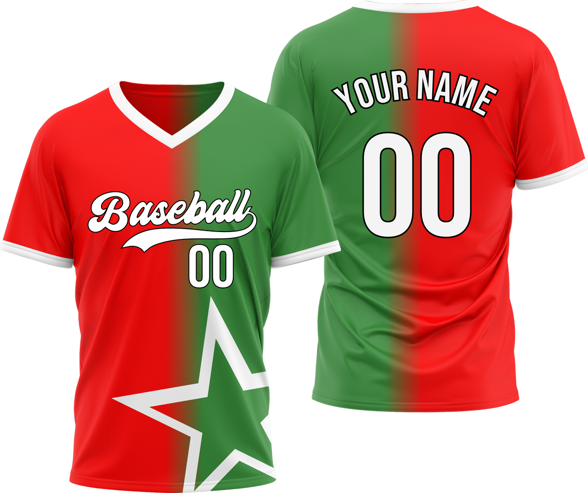 Custom Starlight Fade Baseball Red Sports Jersey Personalized Uniform with Name &amp; Number