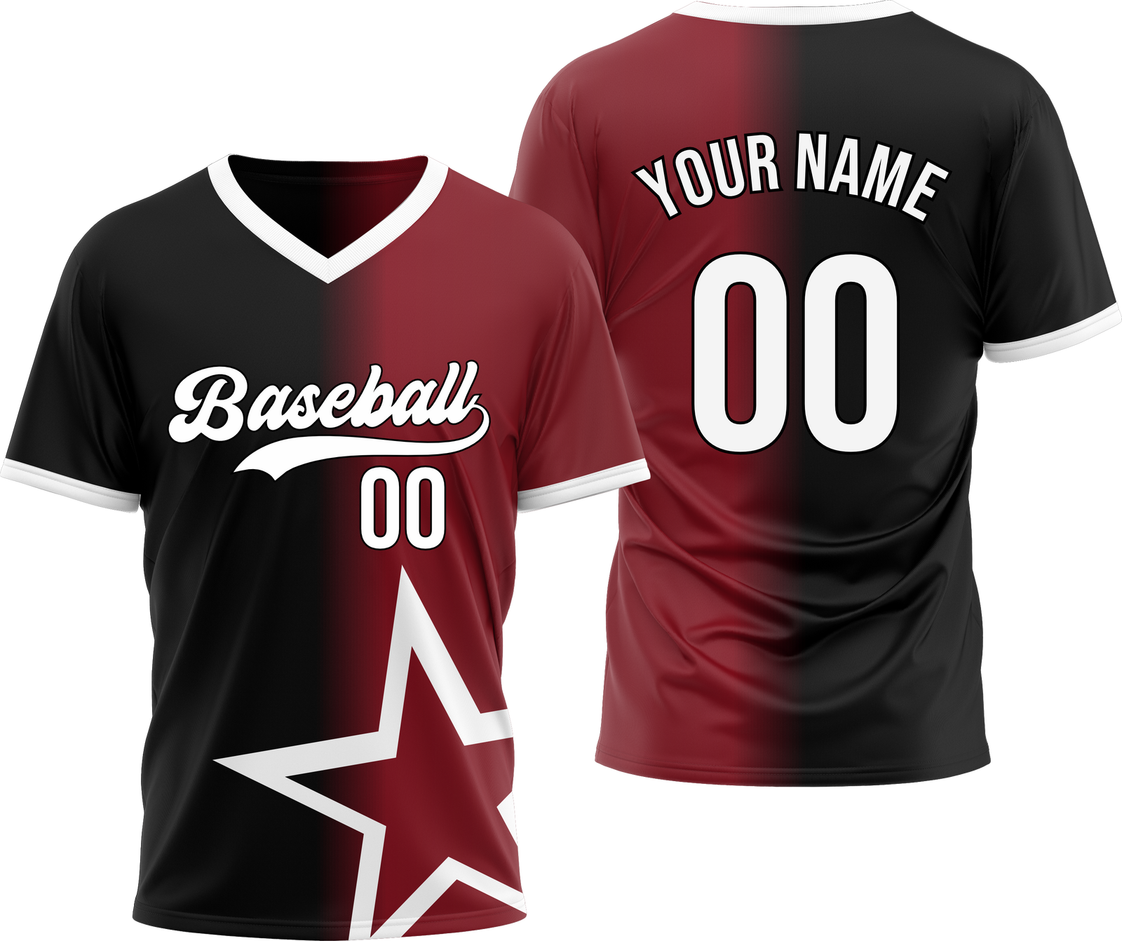 Custom Starlight Fade Baseball Black Sports Jersey Personalized Uniform with Name & Number