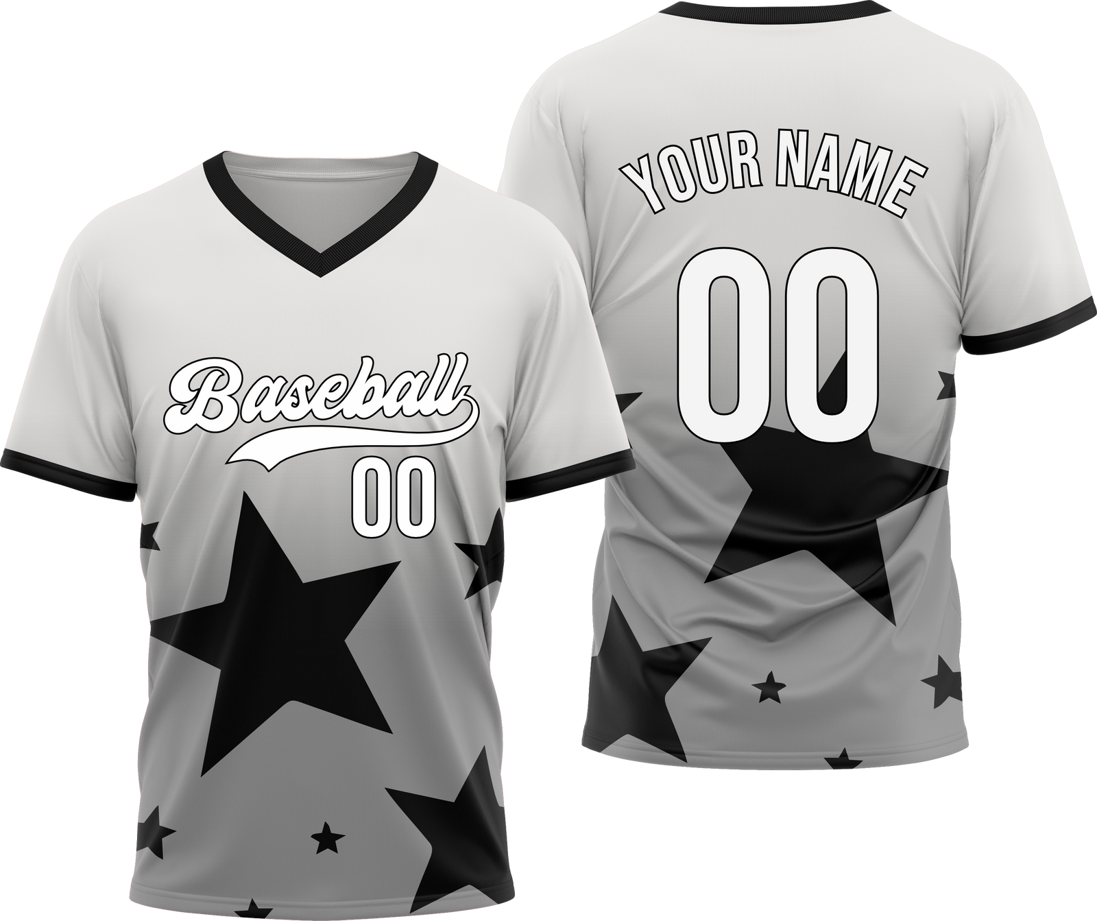 Custom Starlight Gradient Baseball Grey Sports Jersey Personalized Uniform with Name & Number
