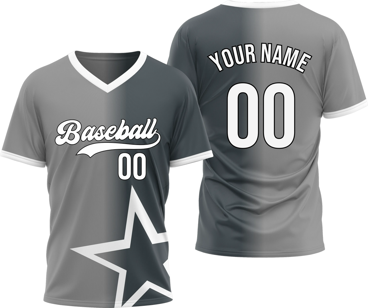 Custom Star Divide Gradient Baseball Aqua Sports Jersey Personalized Uniform with Name & Number