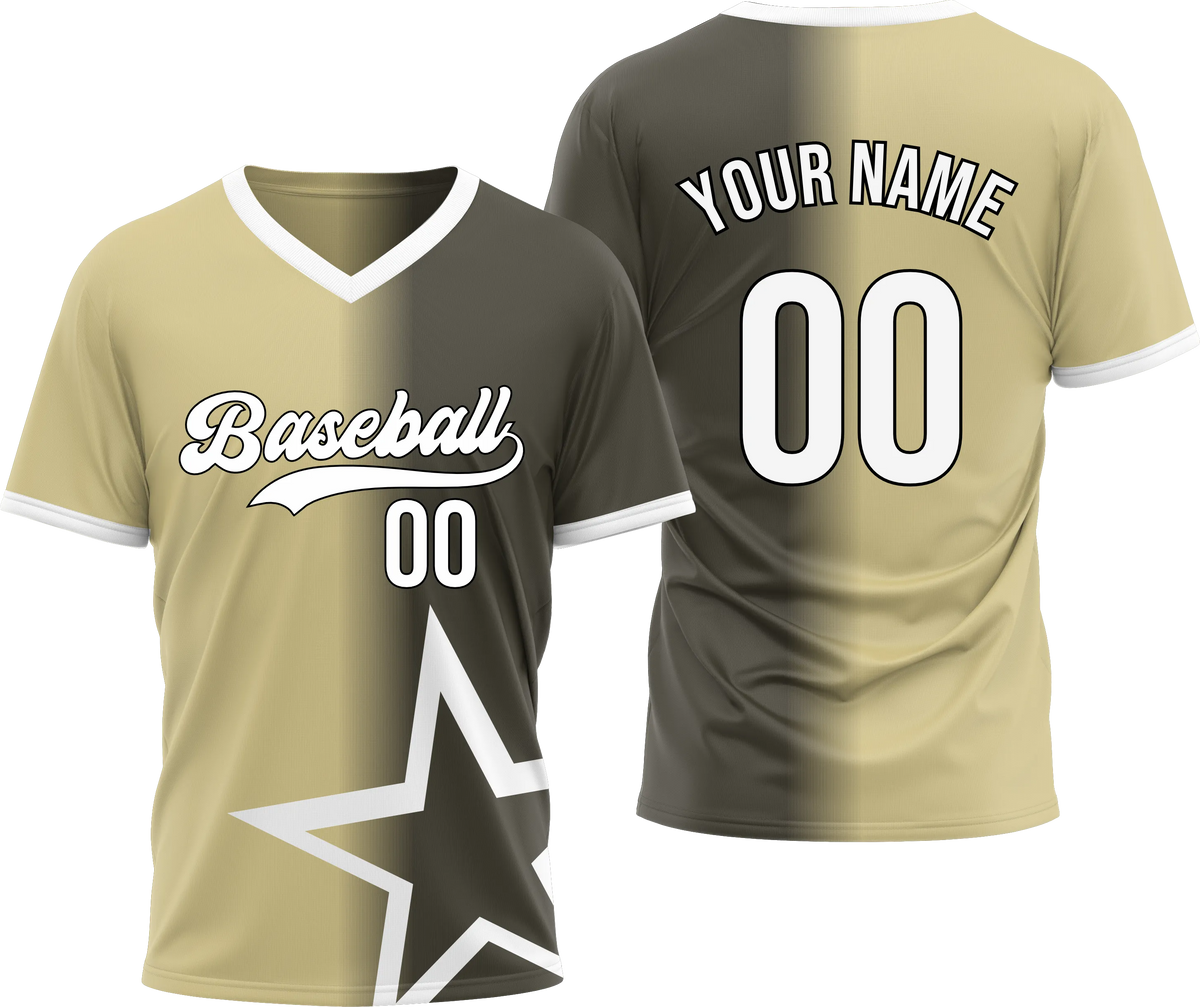 Custom Star Divide Gradient Baseball Aqua Sports Jersey Personalized Uniform with Name & Number