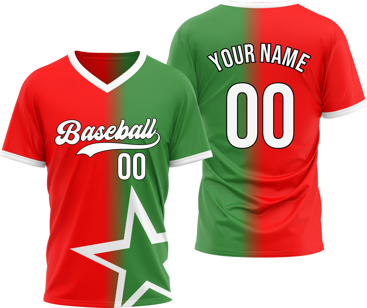 Custom Star Divide Gradient Baseball Aqua Sports Jersey Personalized Uniform with Name & Number