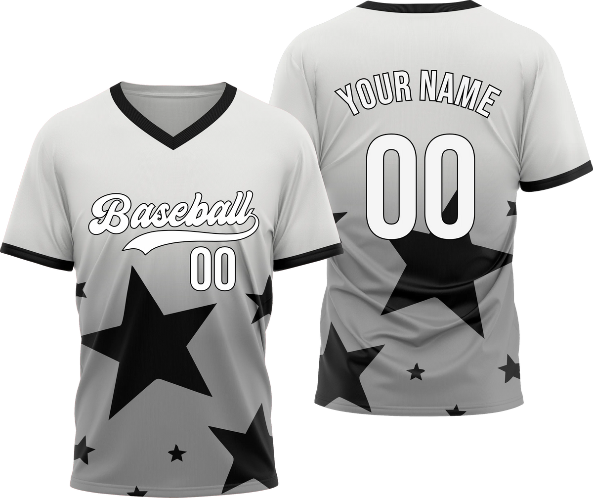 Custom Split Star Gradient Baseball Aqua Sports Jersey Personalized Uniform with Name & Number