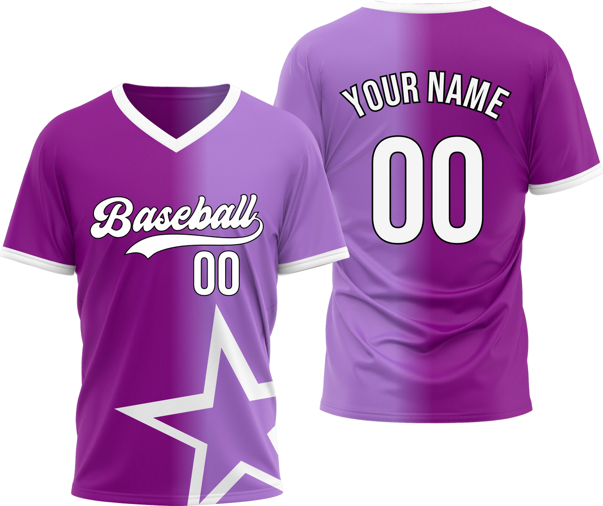 Custom Star Divide Gradient Baseball Aqua Sports Jersey Personalized Uniform with Name & Number