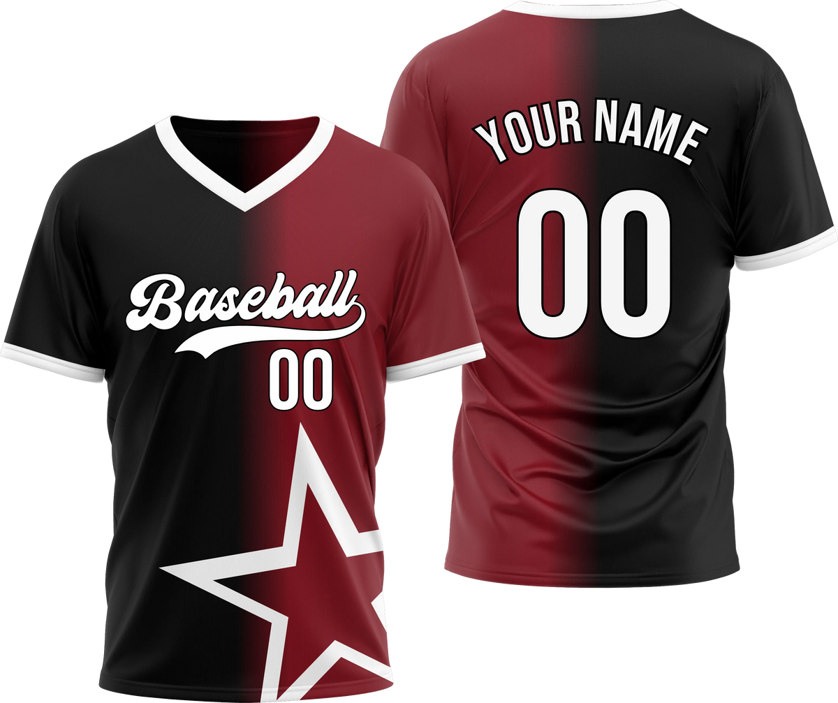 Custom Star Divide Gradient Baseball Aqua Sports Jersey Personalized Uniform with Name & Number