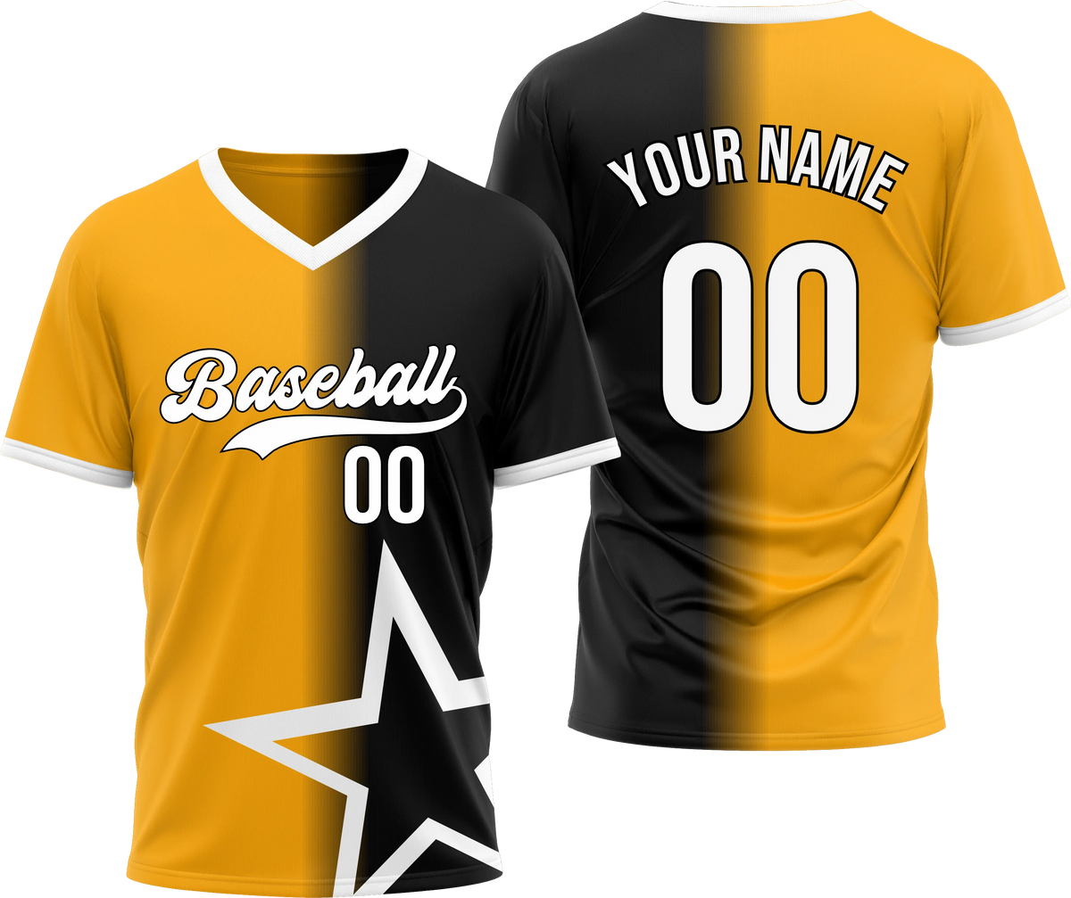 Custom Star Divide Gradient Baseball Aqua Sports Jersey Personalized Uniform with Name & Number