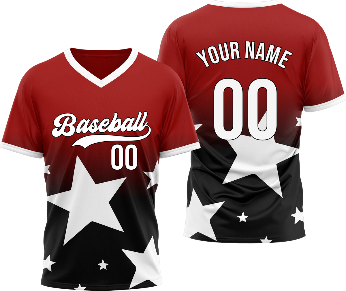 Custom Split Star Gradient Baseball Aqua Sports Jersey Personalized Uniform with Name & Number