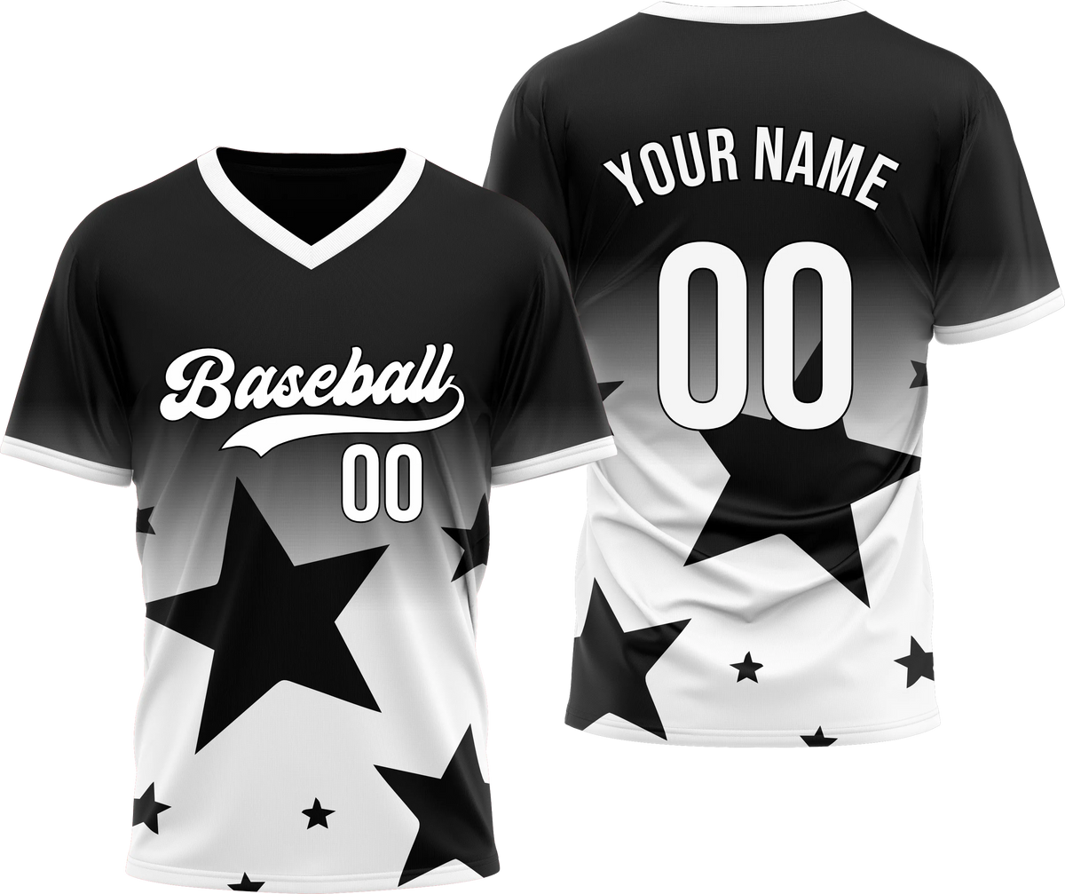 Custom Split Star Gradient Baseball Aqua Sports Jersey Personalized Uniform with Name & Number