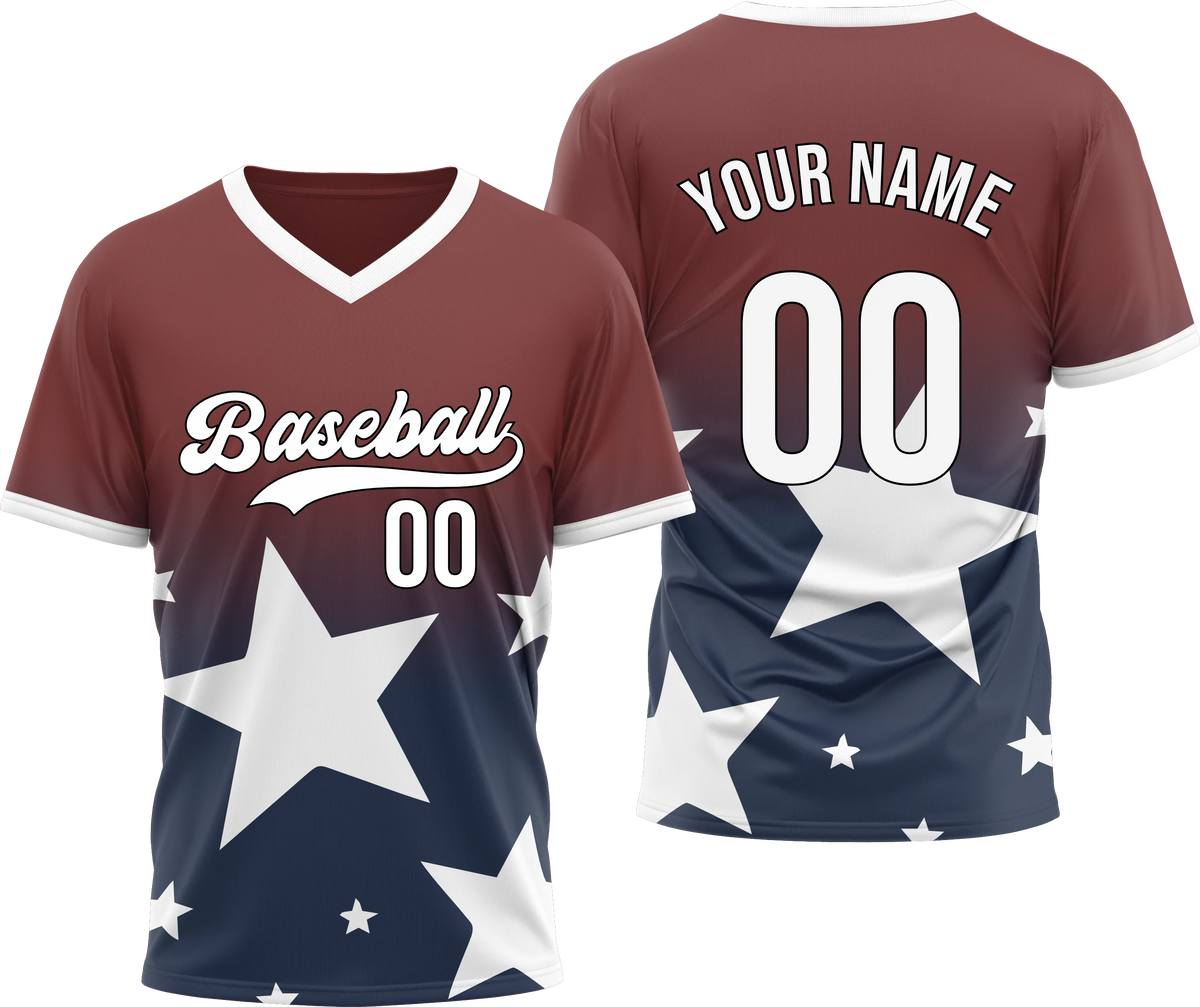 Custom Split Star Gradient Baseball Aqua Sports Jersey Personalized Uniform with Name & Number