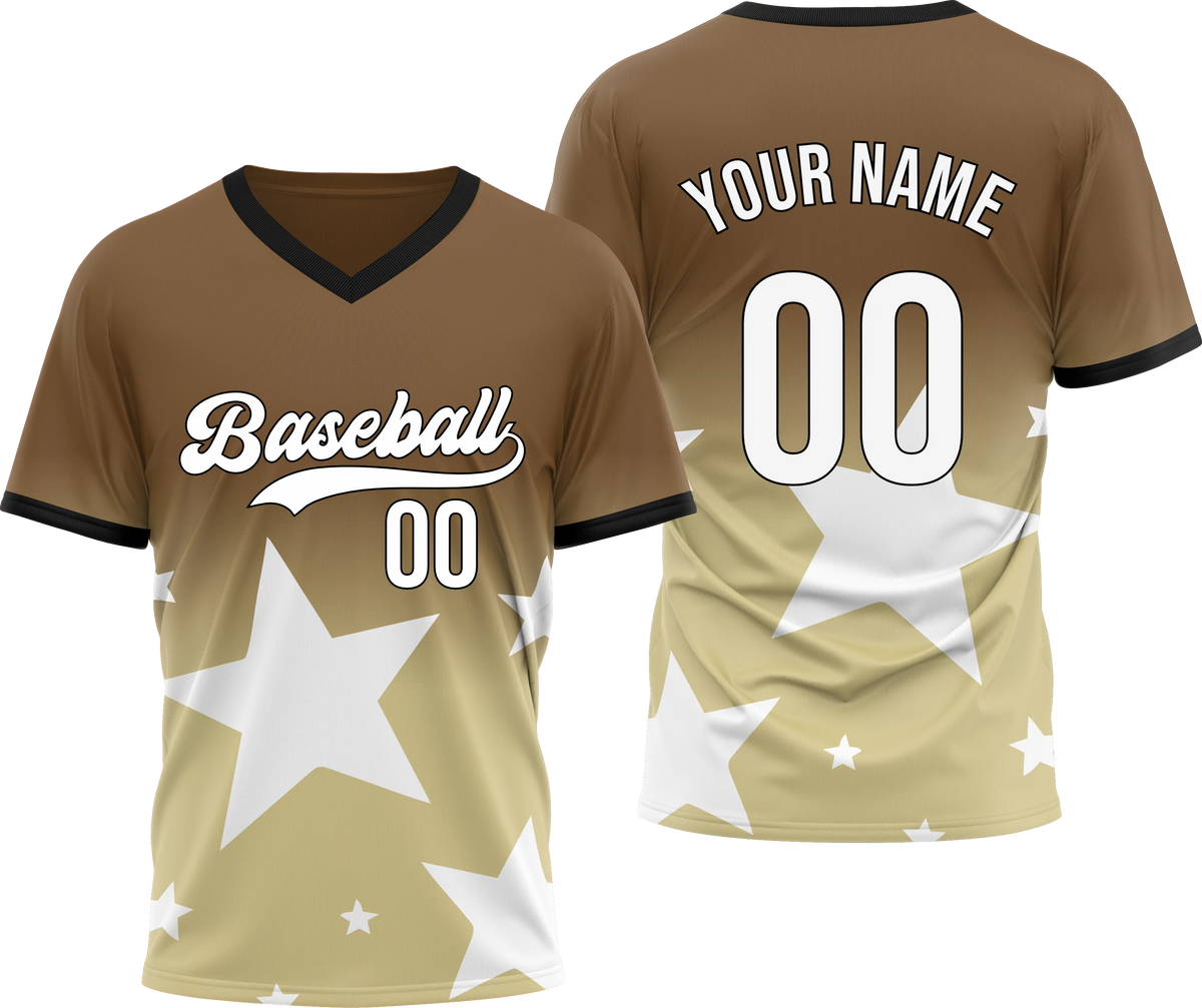 Custom Split Star Gradient Baseball Aqua Sports Jersey Personalized Uniform with Name & Number