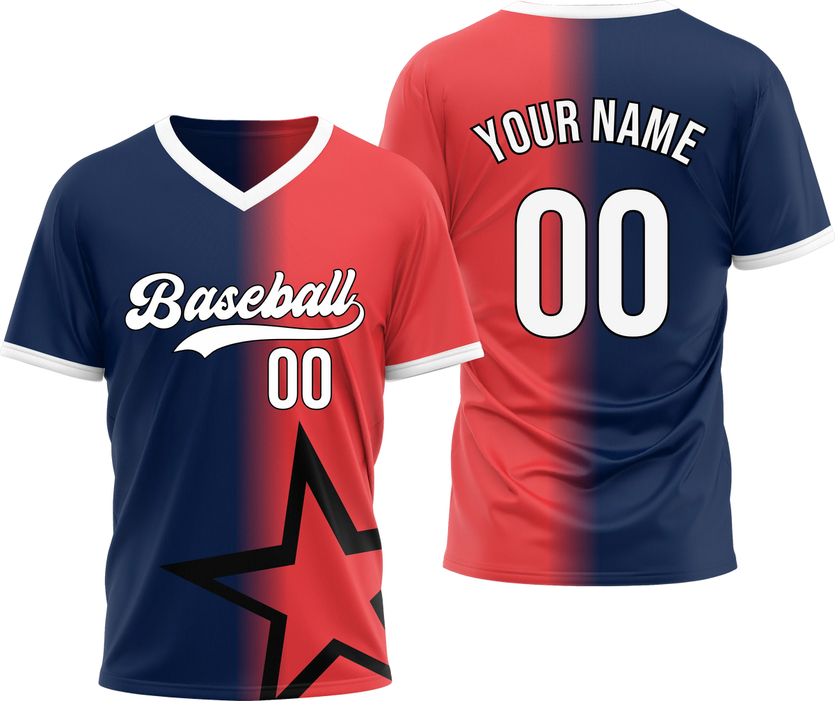 Custom Star Divide Gradient Baseball Aqua Sports Jersey Personalized Uniform with Name & Number
