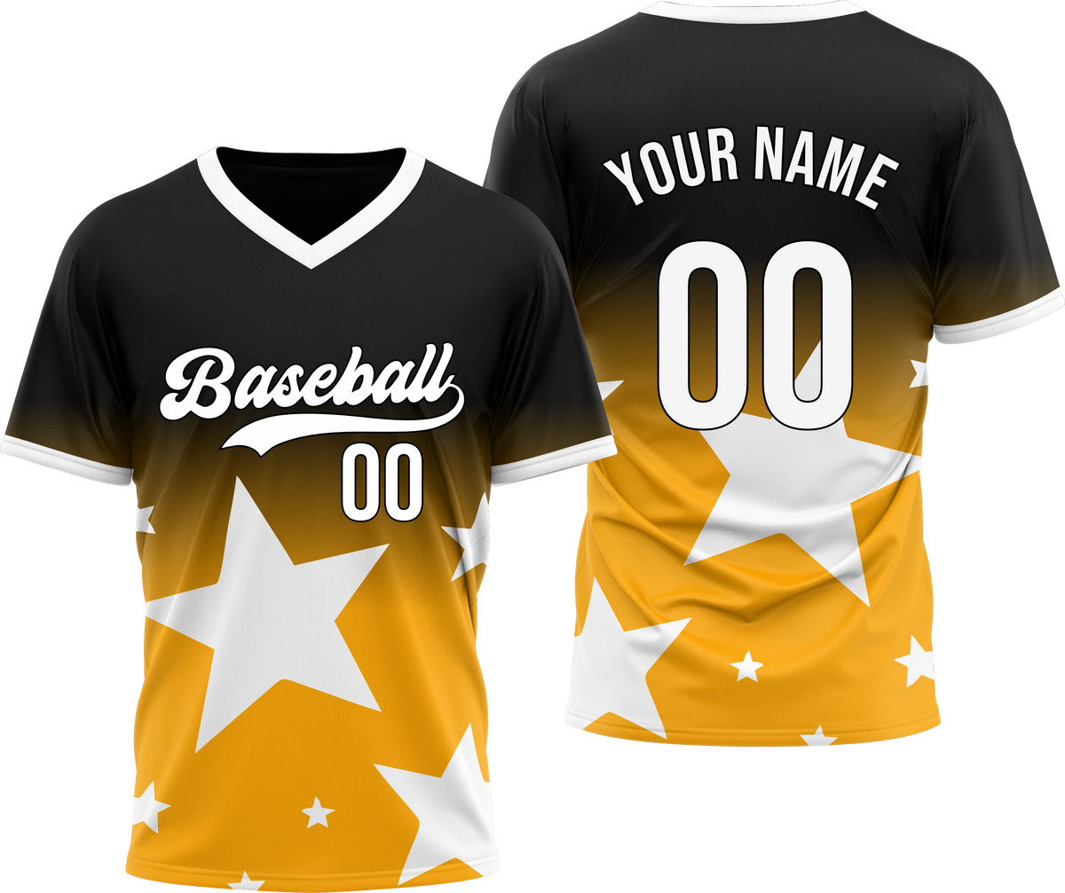Custom Split Star Gradient Baseball Aqua Sports Jersey Personalized Uniform with Name & Number