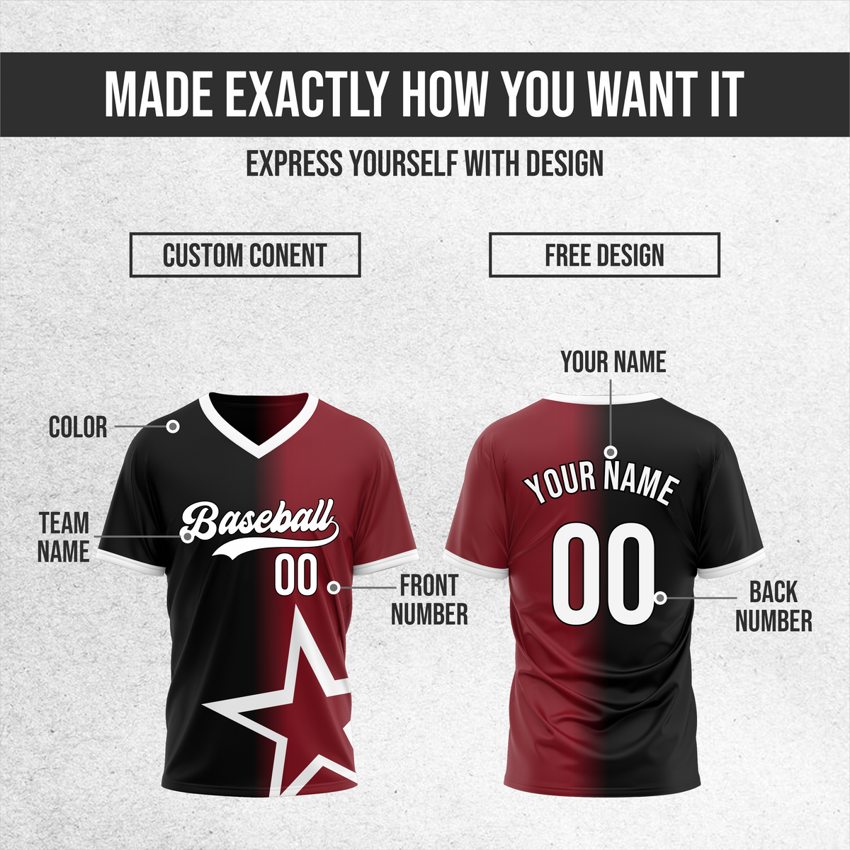 Custom Starlight Fade Baseball Black Sports Jersey Personalized Uniform with Name & Number