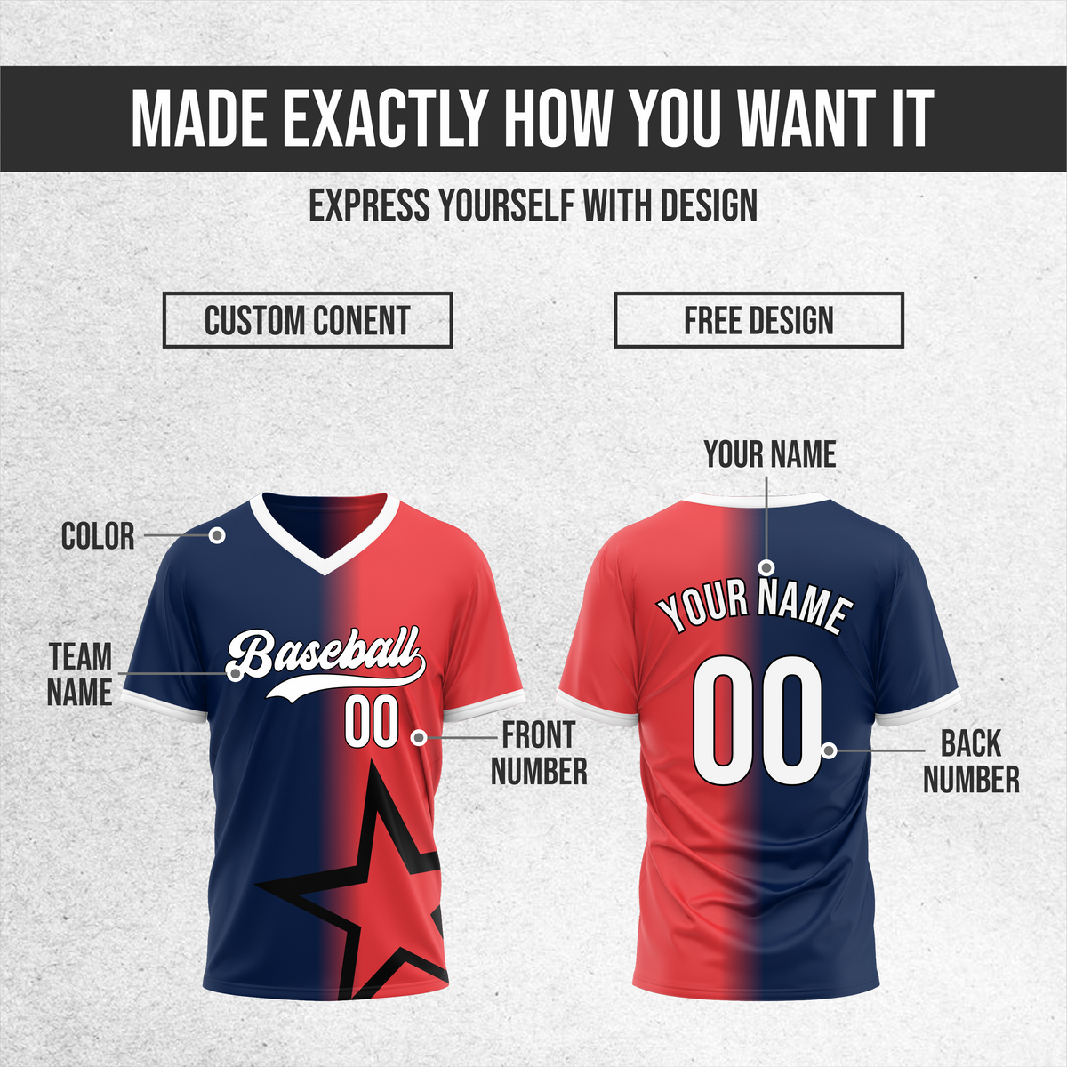 Custom Starlight Fade Baseball Navy Sports Jersey Personalized Uniform with Name & Number