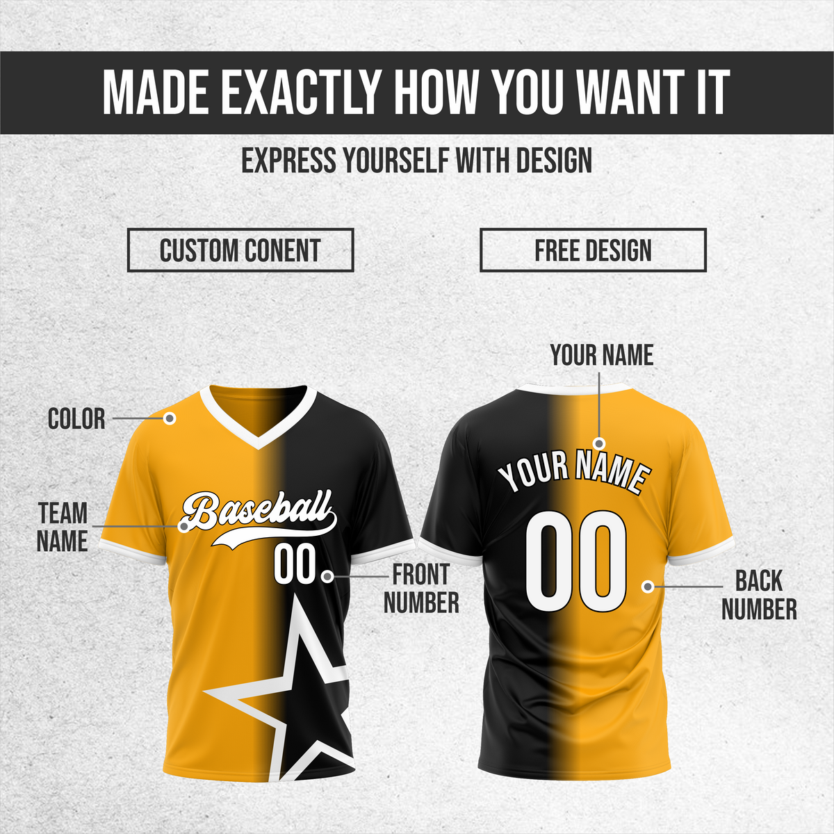 Custom Starlight Fade Baseball Orange Sports Jersey Personalized Uniform with Name & Number