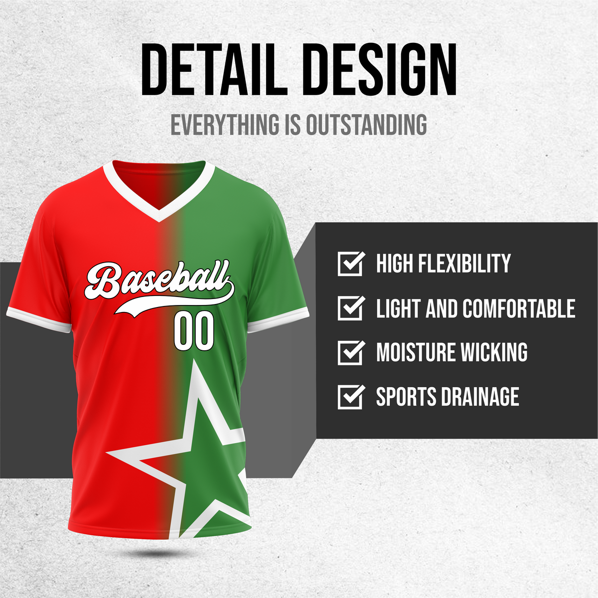 Custom Starlight Fade Baseball Red Sports Jersey Personalized Uniform with Name & Number