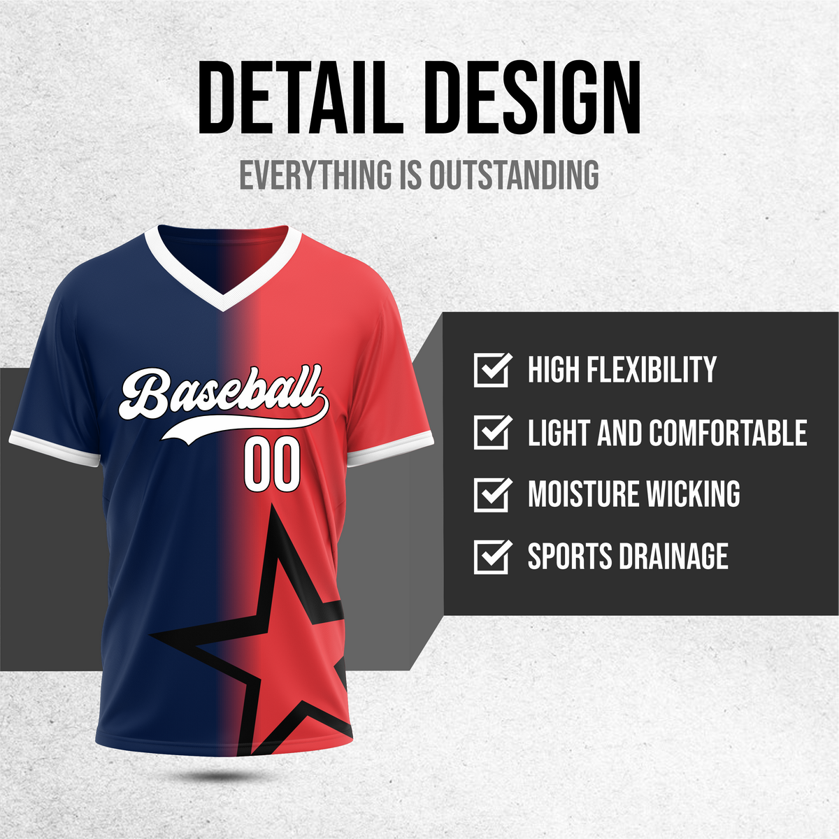 Custom Starlight Fade Baseball Navy Sports Jersey Personalized Uniform with Name & Number