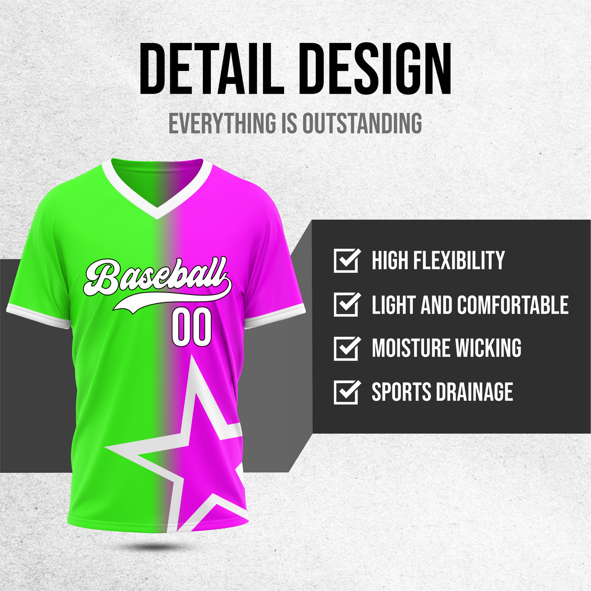 Custom Starlight Fade Baseball Green Sports Jersey Personalized Uniform with Name & Number