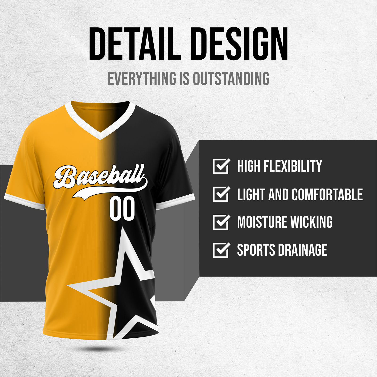 Custom Starlight Fade Baseball Orange Sports Jersey Personalized Uniform with Name & Number