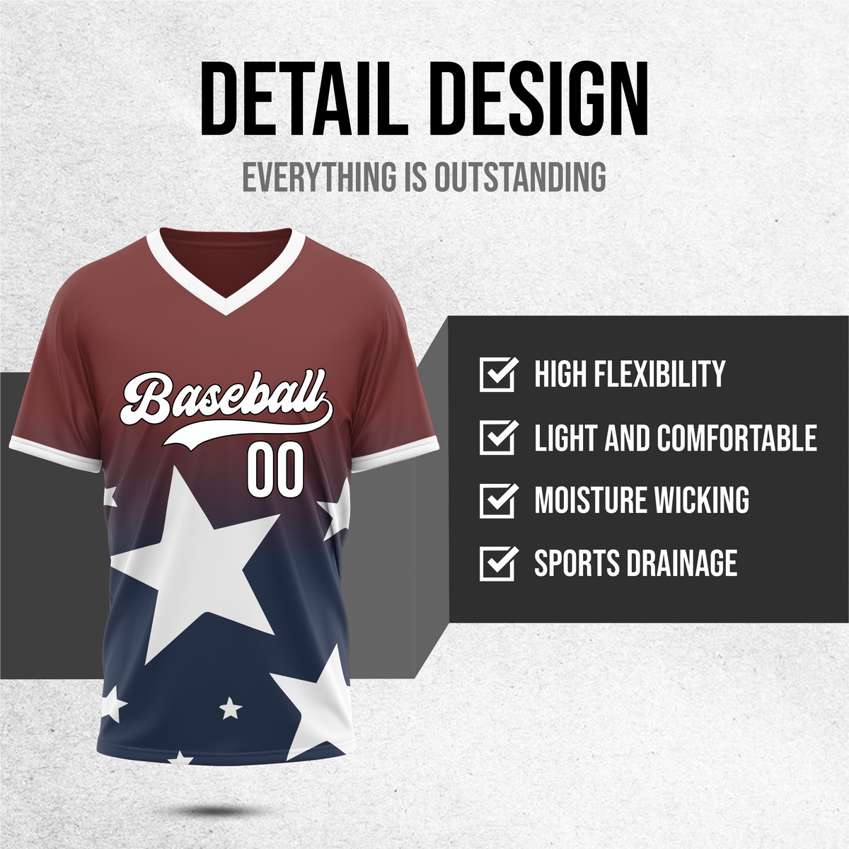 Custom Starlight Gradient Baseball Navy Sports Jersey Personalized Uniform with Name & Number