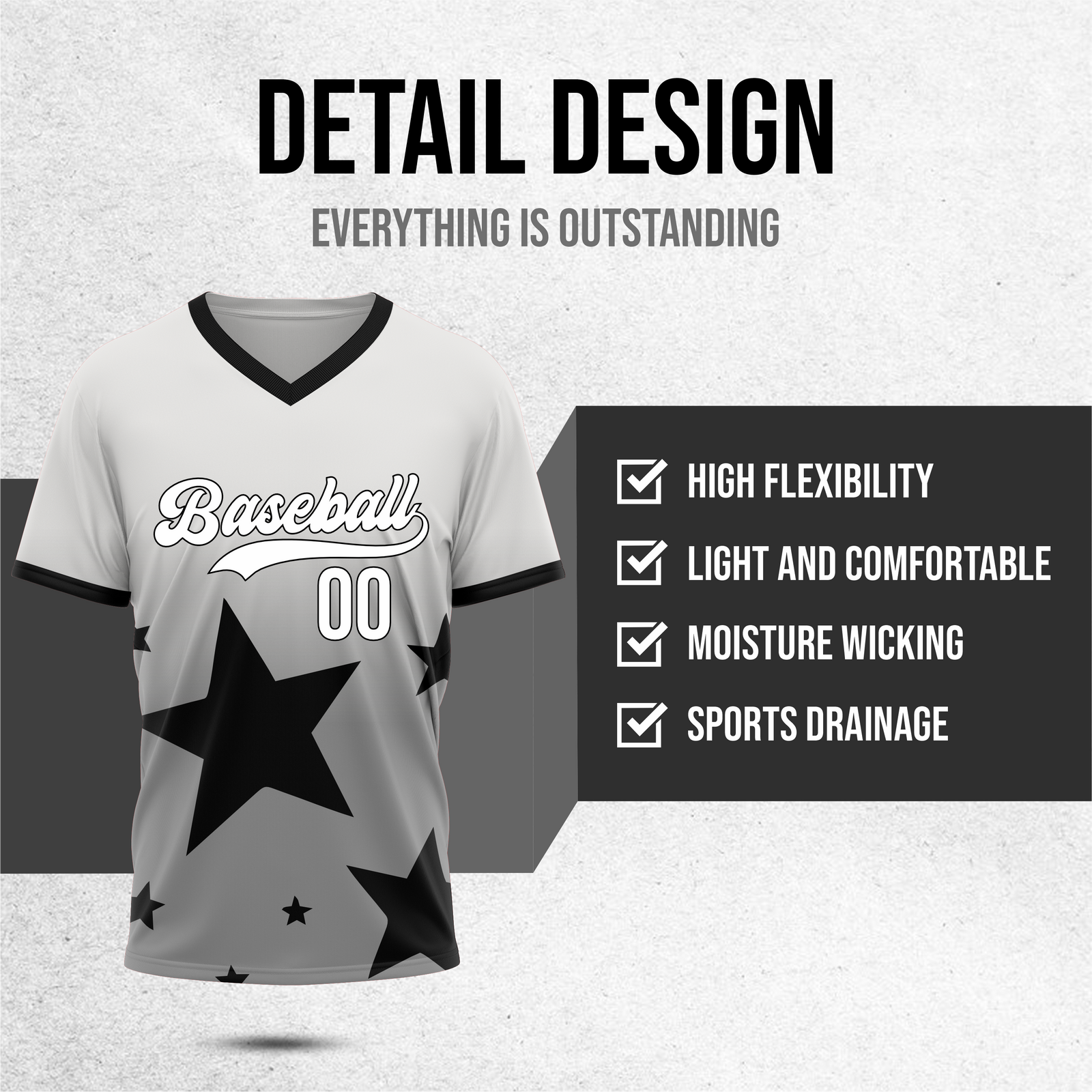 Custom Starlight Gradient Baseball Grey Sports Jersey Personalized Uniform with Name & Number