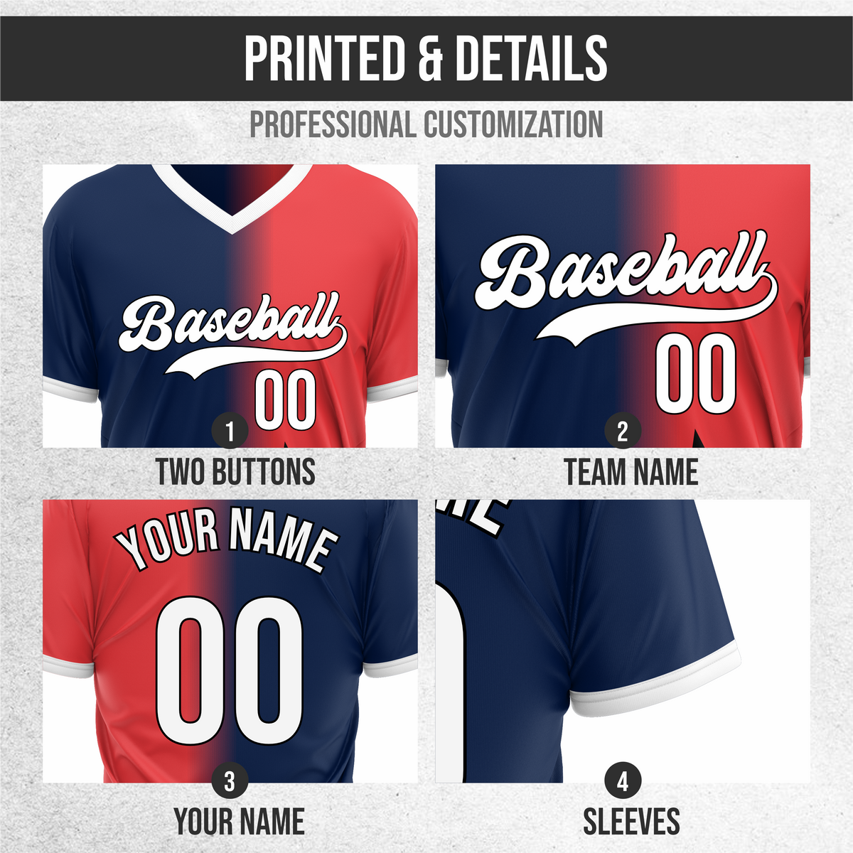 Custom Starlight Fade Baseball Navy Sports Jersey Personalized Uniform with Name & Number