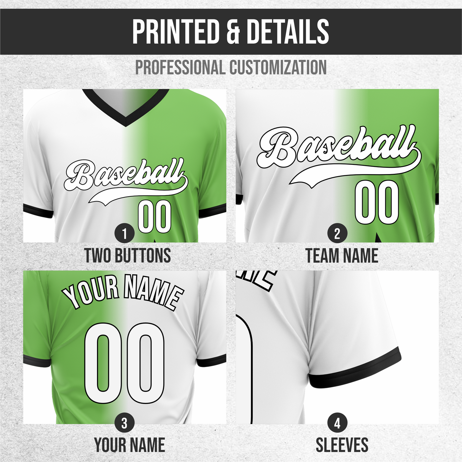Custom Starlight Fade Baseball White Sports Jersey Personalized Uniform with Name & Number