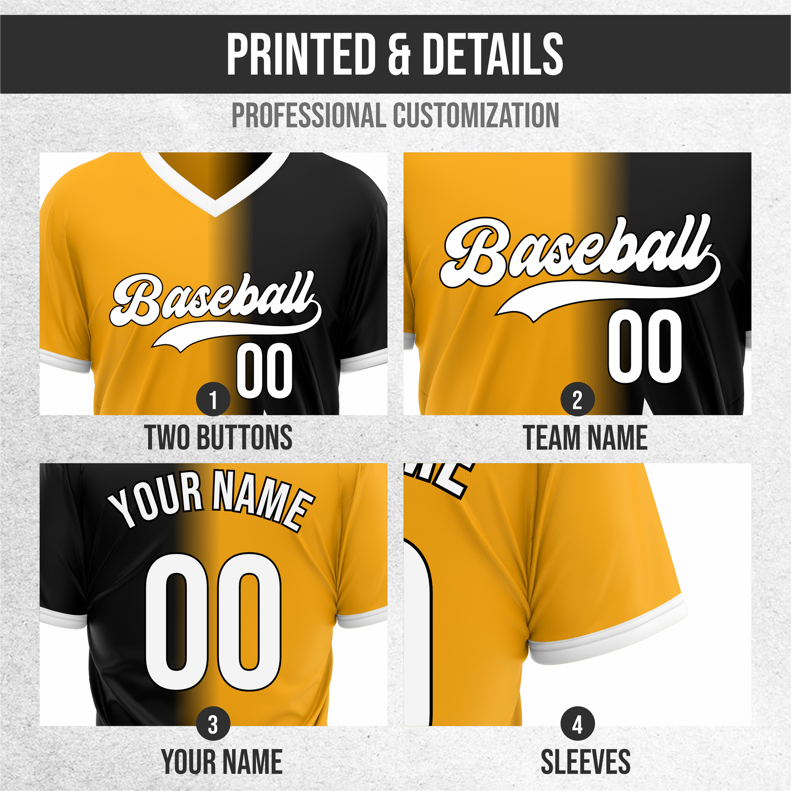 Custom Starlight Fade Baseball Orange Sports Jersey Personalized Uniform with Name & Number