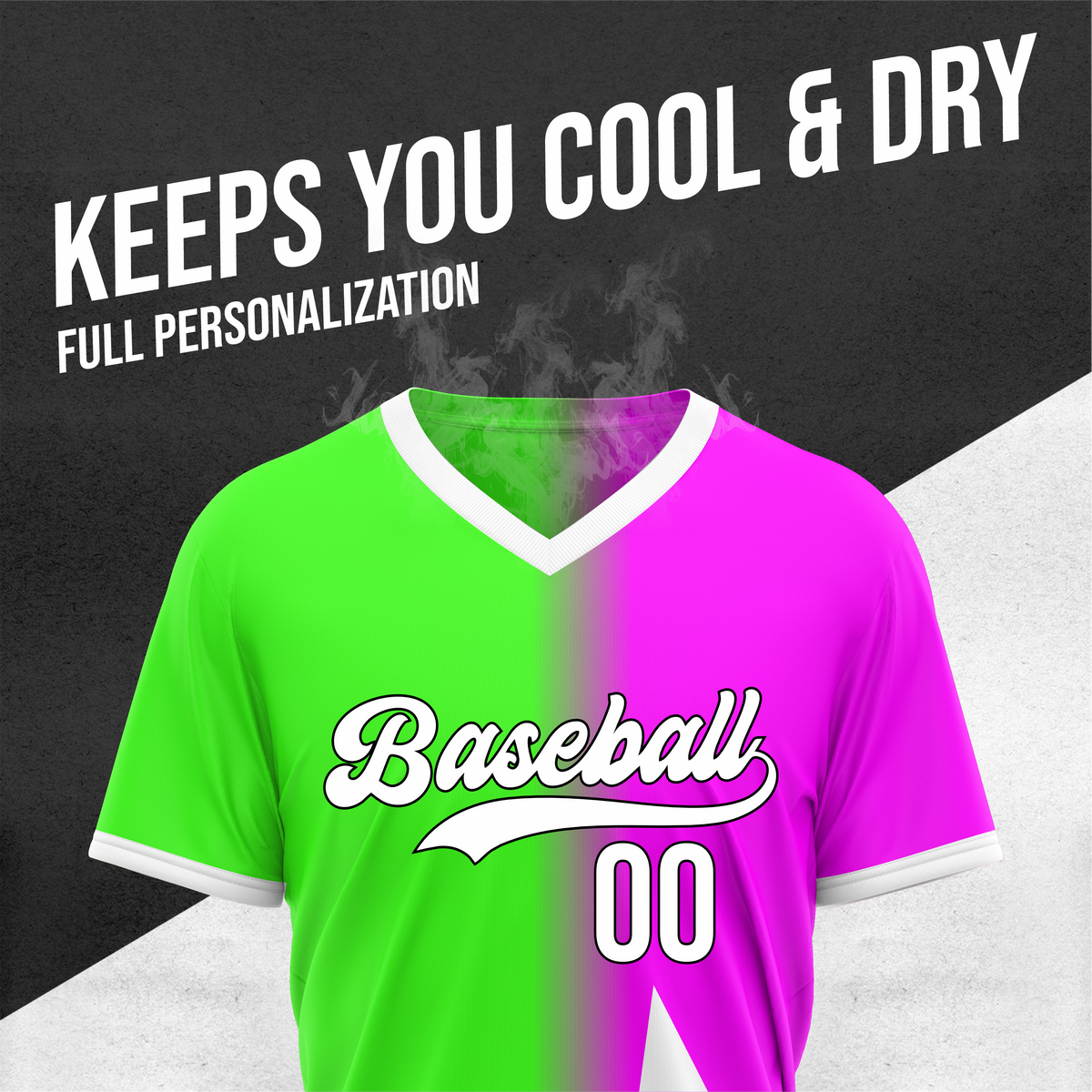 Custom Starlight Fade Baseball Green Sports Jersey Personalized Uniform with Name & Number