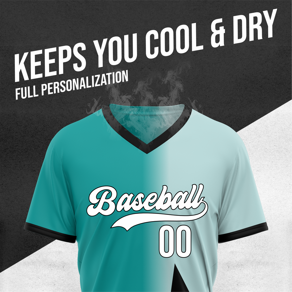 Custom Starlight Fade Baseball Teal Sports Jersey Personalized Uniform with Name & Number