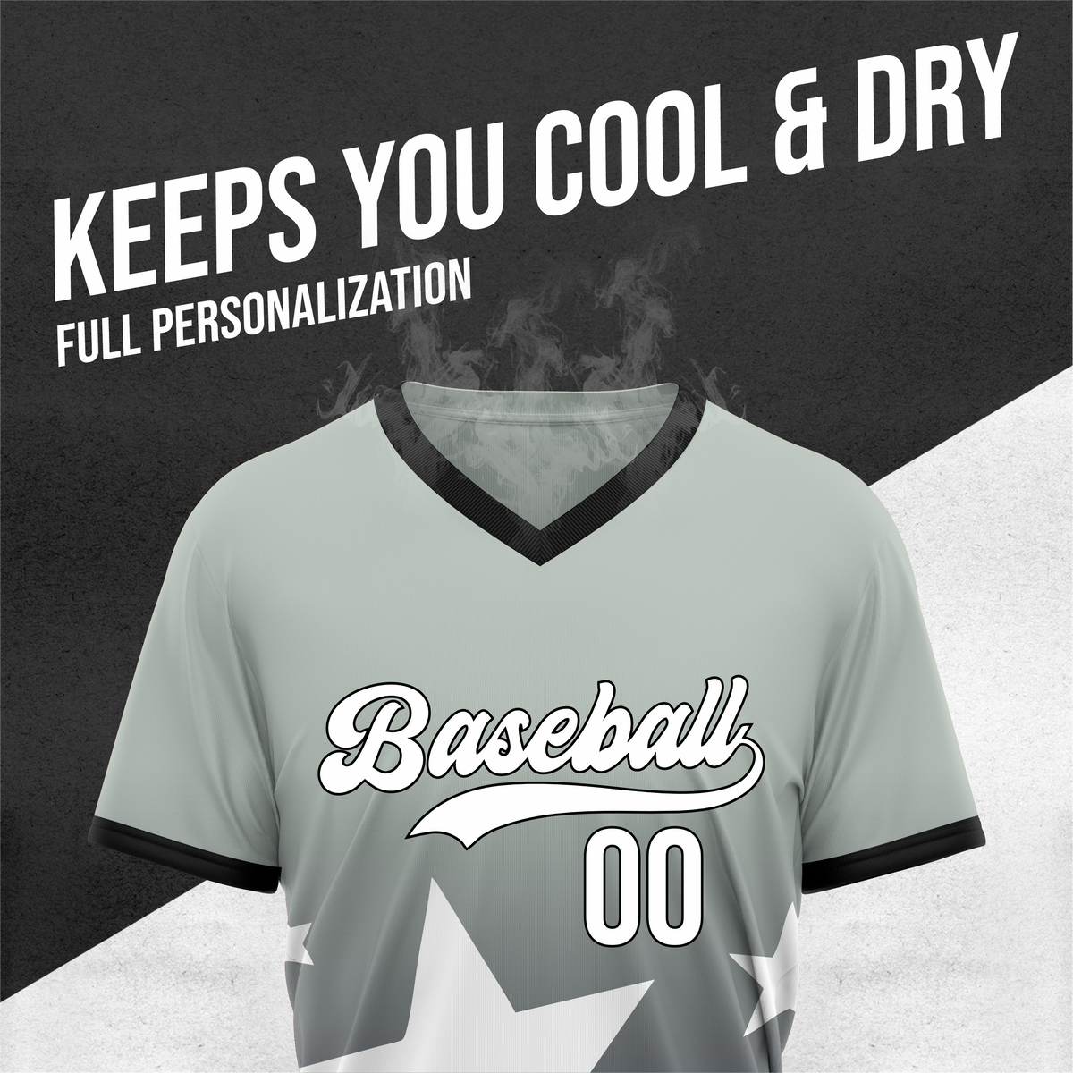 Custom Starlight Gradient Baseball Dark Grey Sports Jersey Personalized Uniform with Name & Number