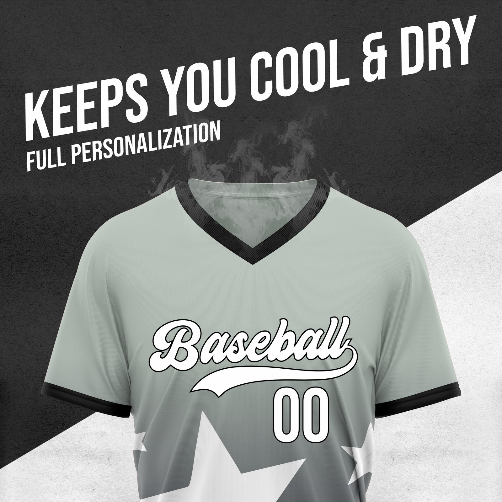 Custom Starlight Gradient Baseball Dark Grey Sports Jersey Personalized Uniform with Name & Number