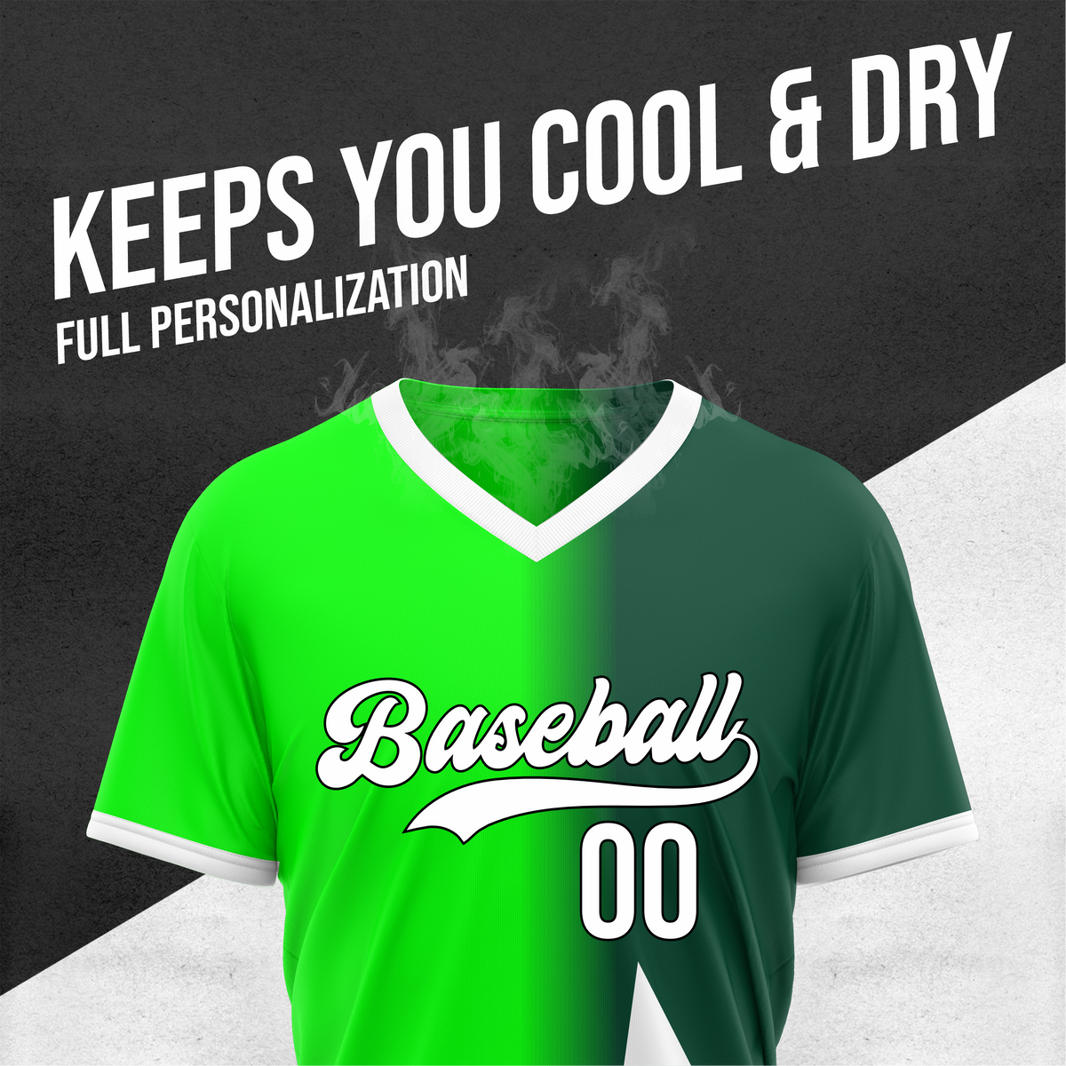 Custom Starlight Fade Baseball Neon Green Sports Jersey Personalized Uniform with Name & Number