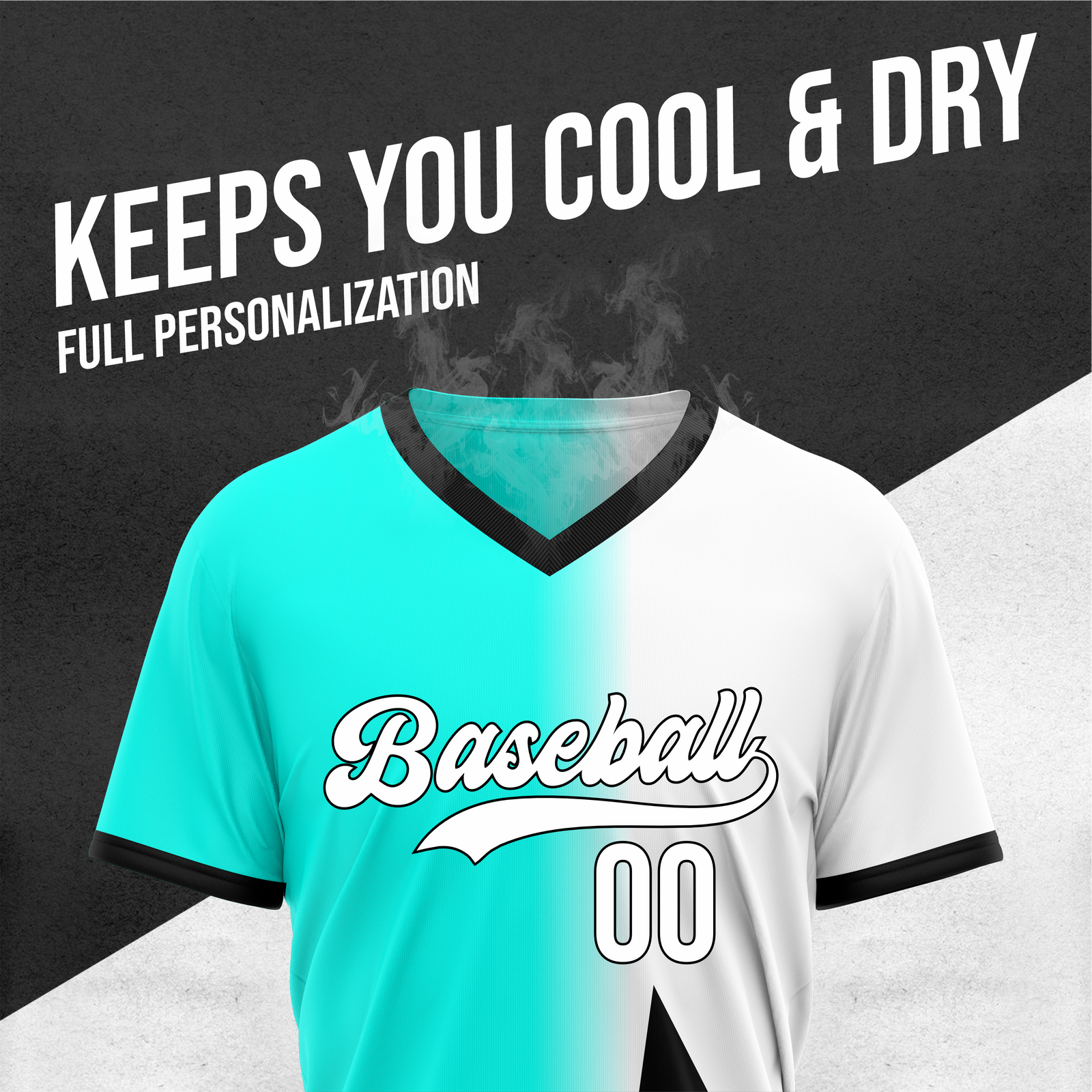 Custom Starlight Fade Baseball Aqua Sports Jersey Personalized Uniform with Name & Number