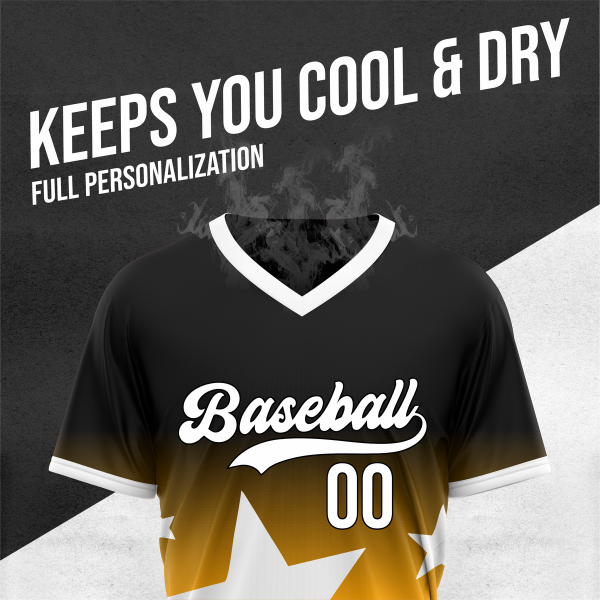 Custom Starlight Gradient Baseball Orange Sports Jersey Personalized Uniform with Name & Number
