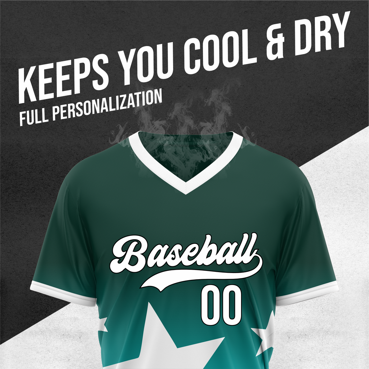 Custom Starlight Gradient Baseball Teal Sports Jersey Personalized Uniform with Name & Number