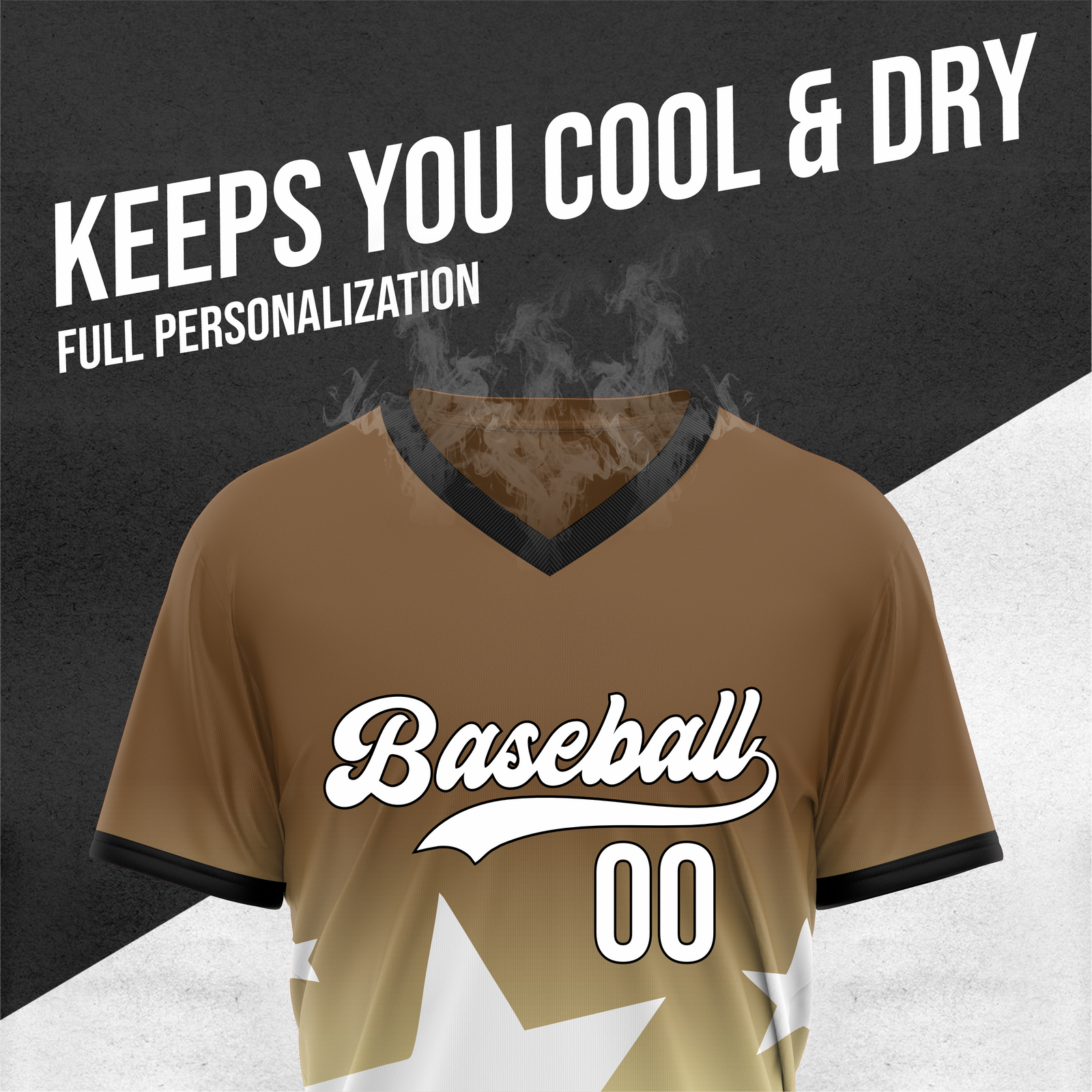 Custom Starlight Gradient Baseball Khaki Sports Jersey Personalized Uniform with Name & Number
