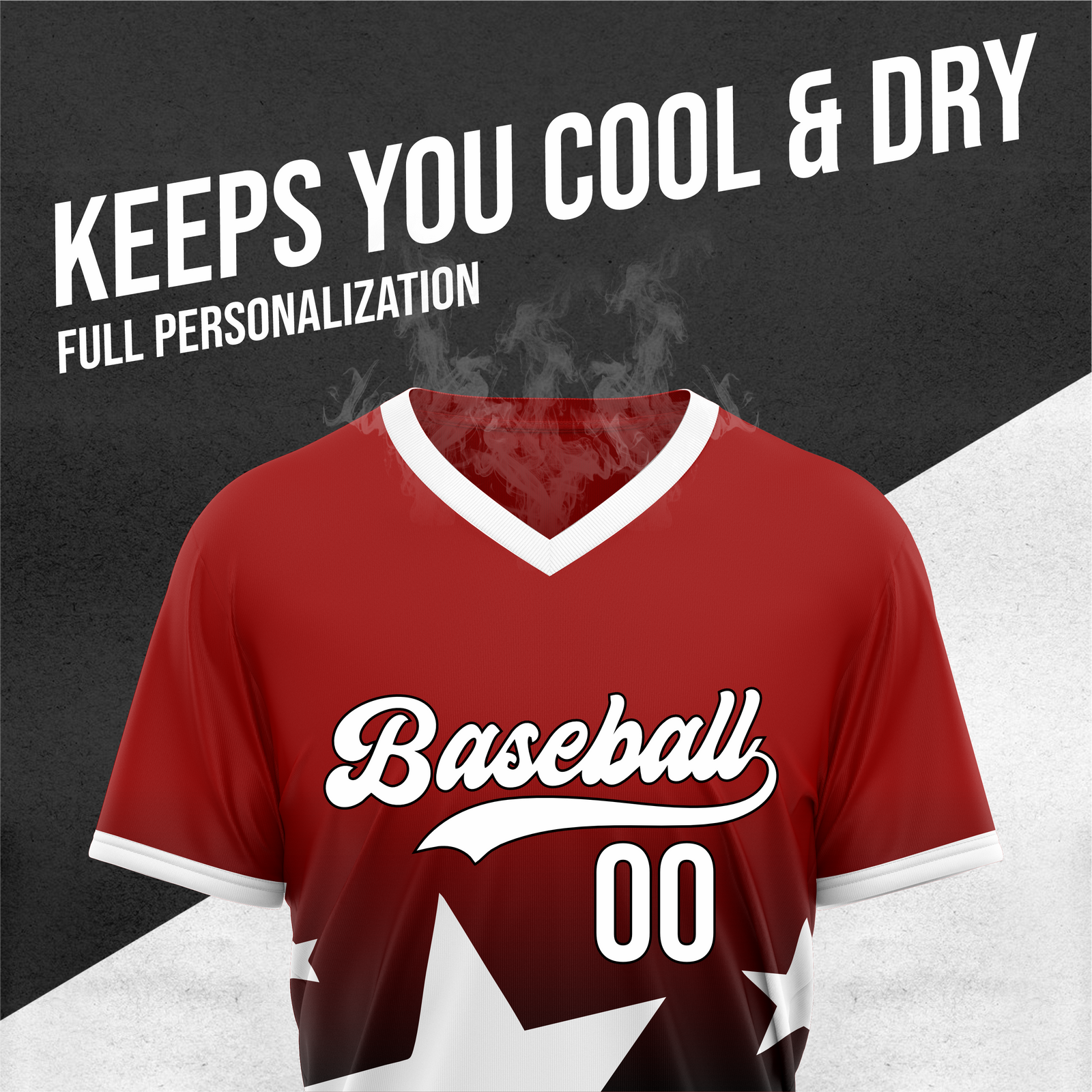 Custom Starlight Gradient Baseball Red Sports Jersey Personalized Uniform with Name & Number