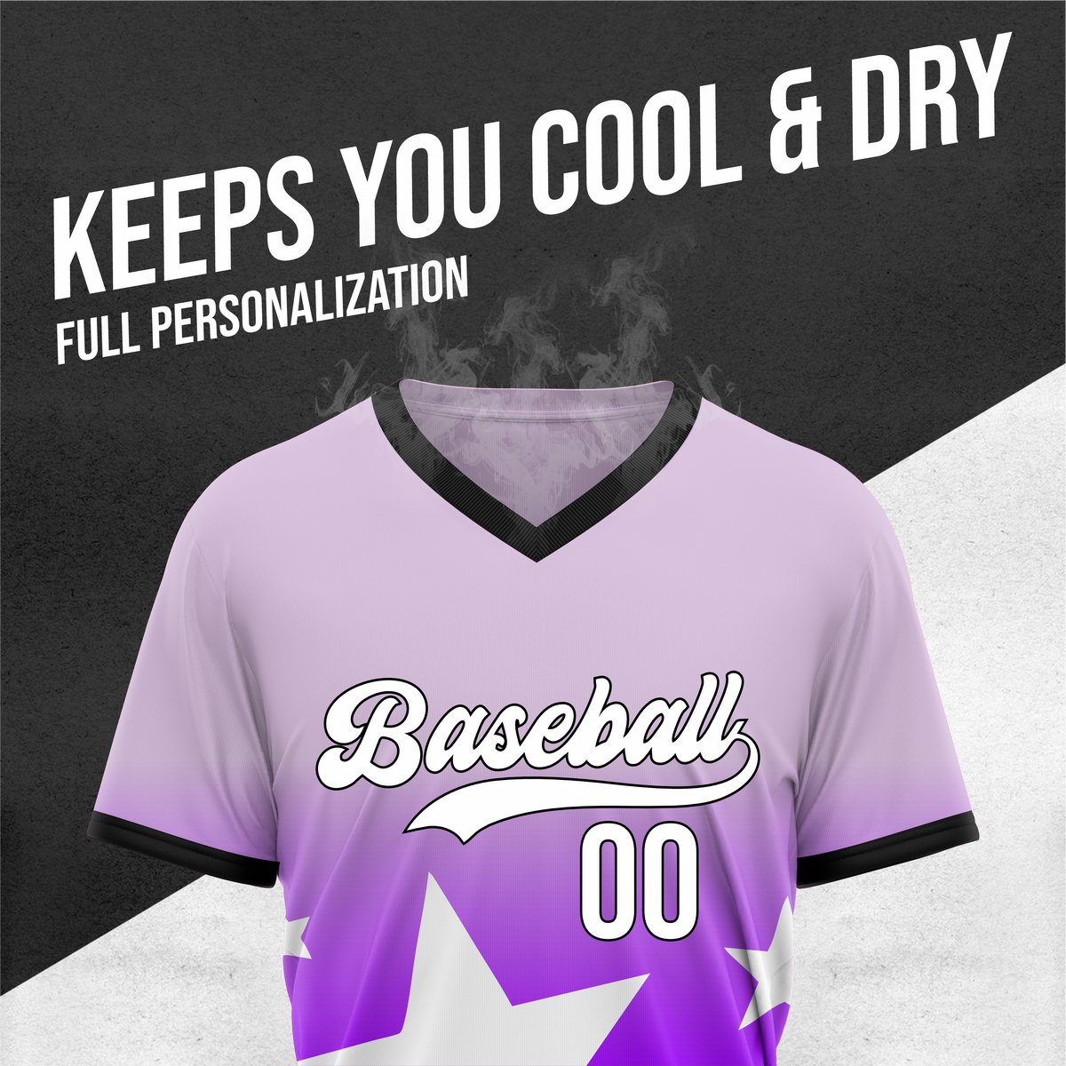 Custom Starlight Gradient Baseball Purple Sports Jersey Personalized Uniform with Name & Number