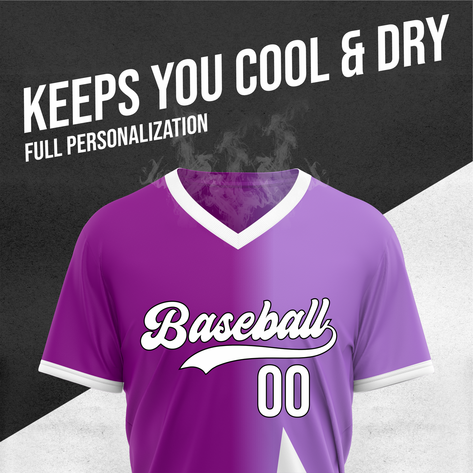 Custom Starlight Fade Baseball Purple Sports Jersey Personalized Uniform with Name & Number