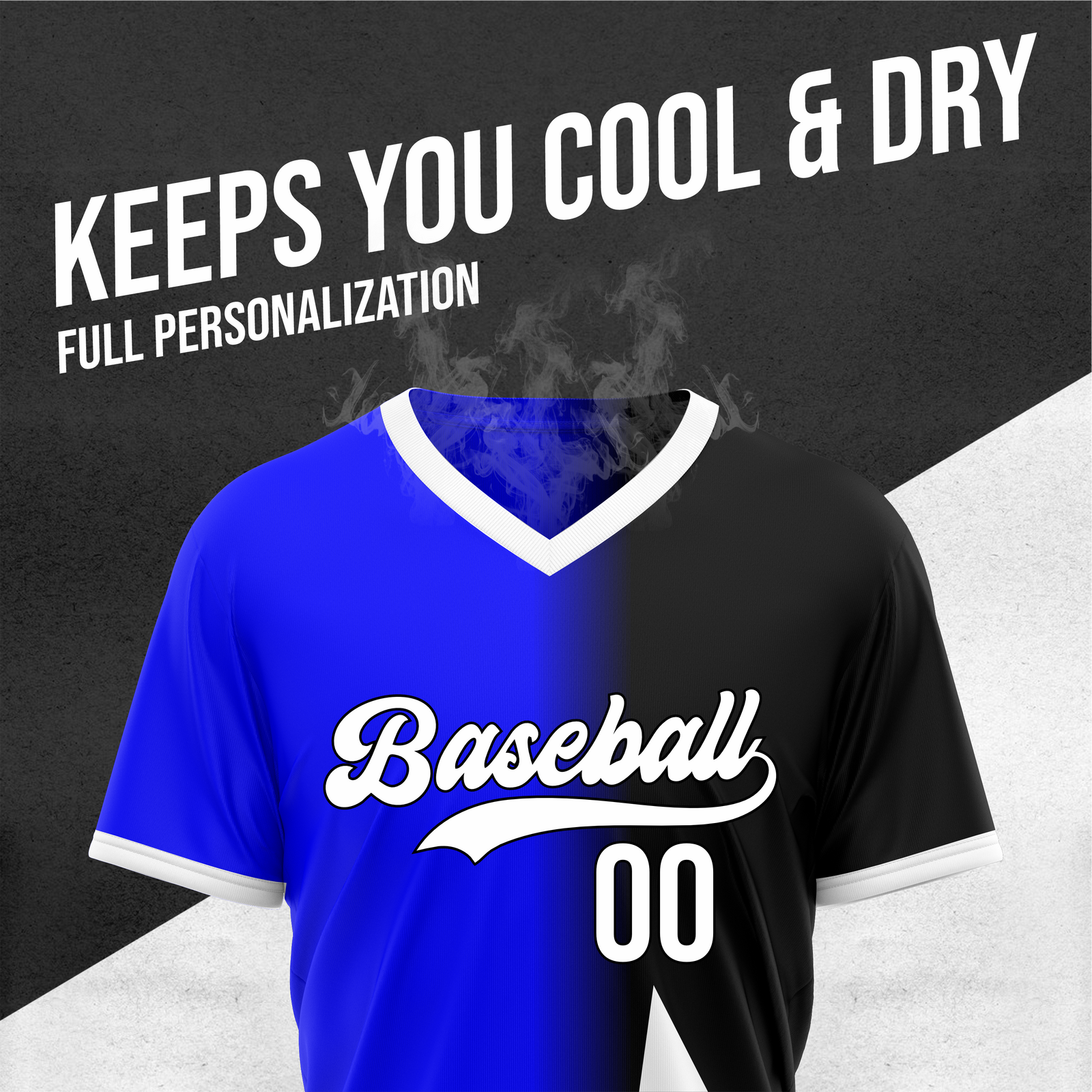 Custom Starlight Fade Baseball Blue Sports Jersey Personalized Uniform with Name & Number