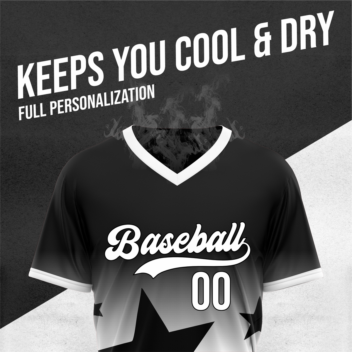 Custom Starlight Gradient Baseball Black Sports Jersey Personalized Uniform with Name & Number
