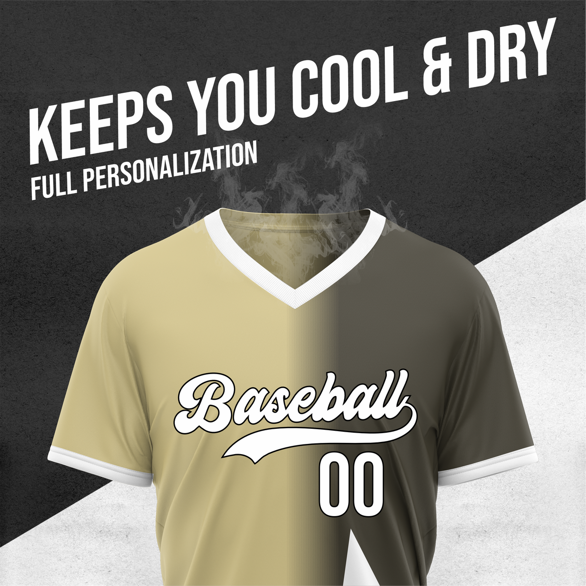 Custom Starlight Fade Baseball Khaki Sports Jersey Personalized Uniform with Name & Number