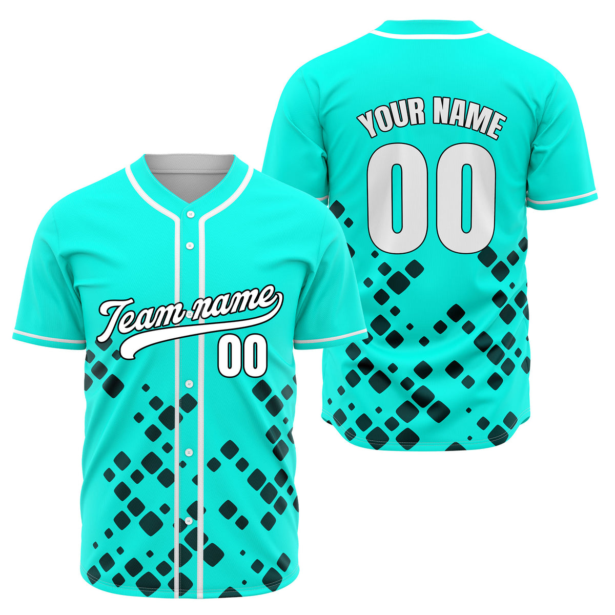 Custom Shadow Sparks Aqua Baseball Sports Jersey Personalized Uniform with Name &amp; Number