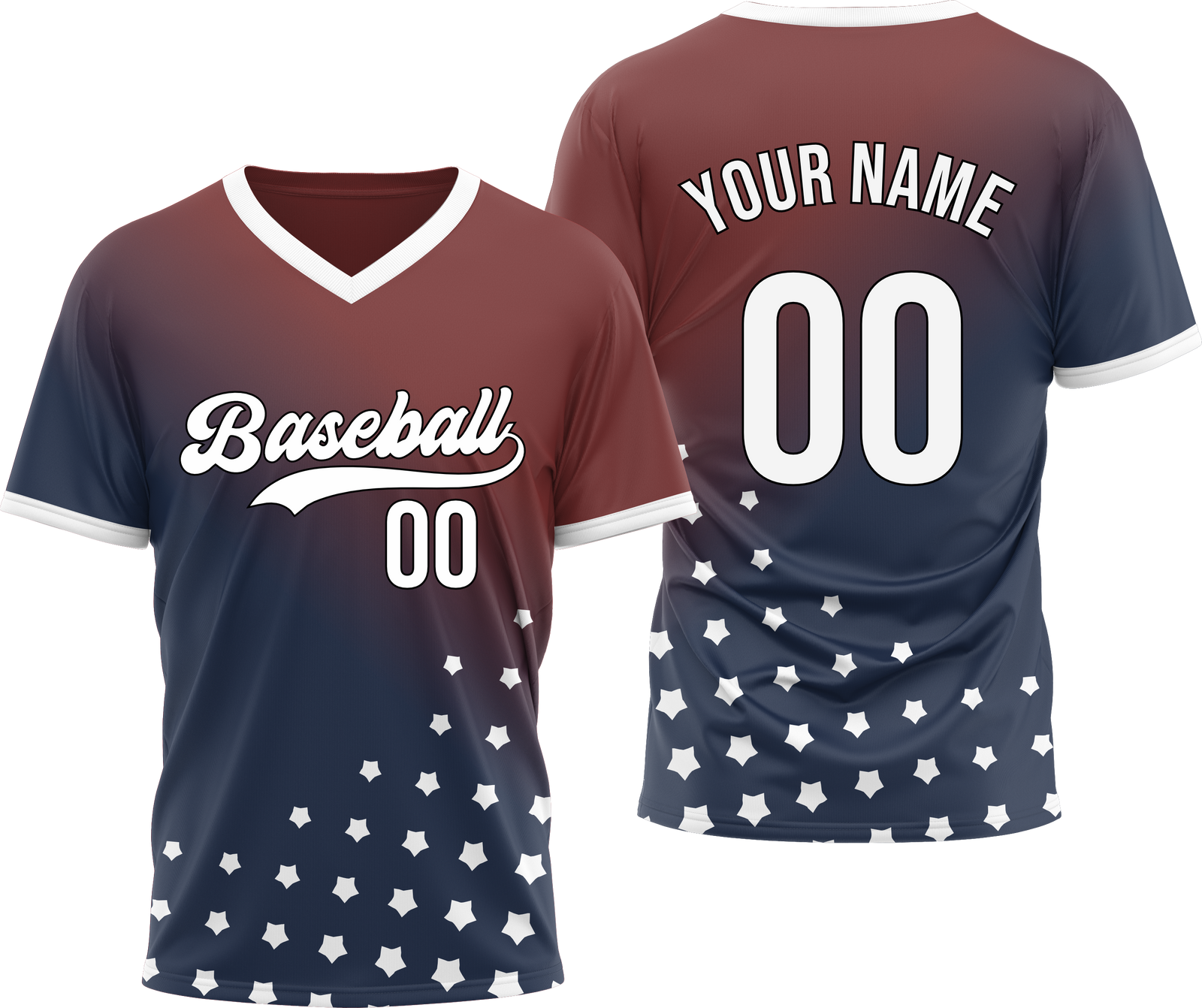 Custom Twilight Stars Baseball Navy Sports Jersey Personalized Uniform with Name & Number