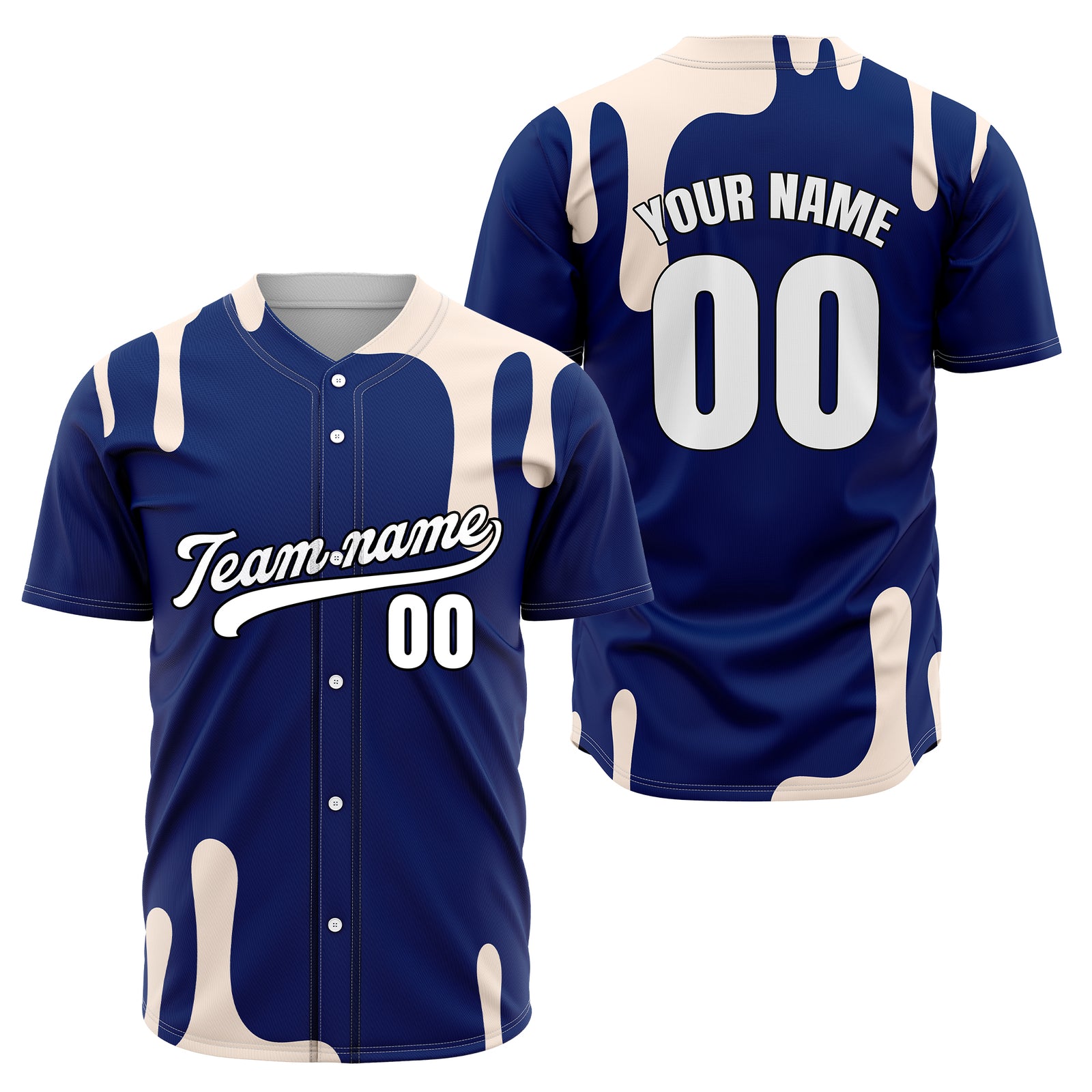 Custom Ink Dripline Navy Sports Jersey Personalized Uniform with Name & Number