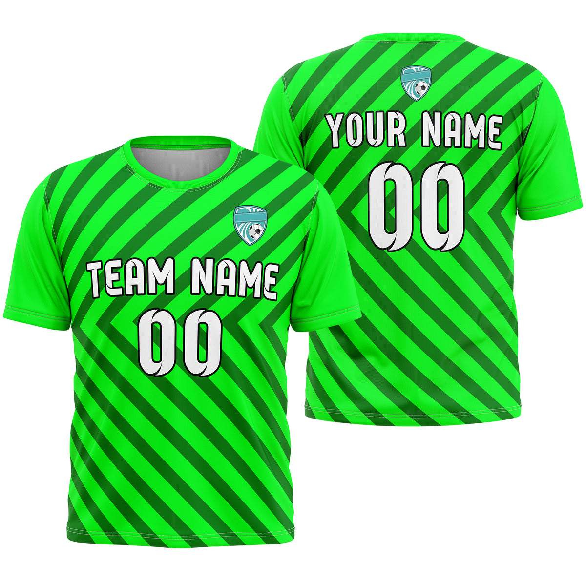 Custom SwiftStripe Neon Green Soccer sport Tops Jersey