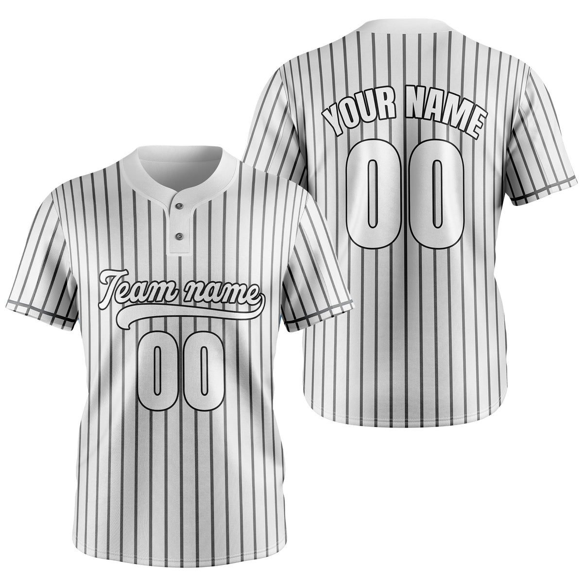 Custom Pinstripe Baseball Aqua Sports Jersey Personalized Uniform with Name & Number